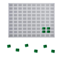 1.5mL Rectangle Gummy Mold - 100 Cavities with emerald green gummies