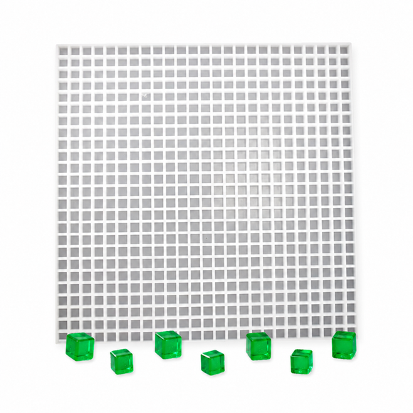 1mL Cube Gummy Mold - 625 Cavities with emerald green cube gummies