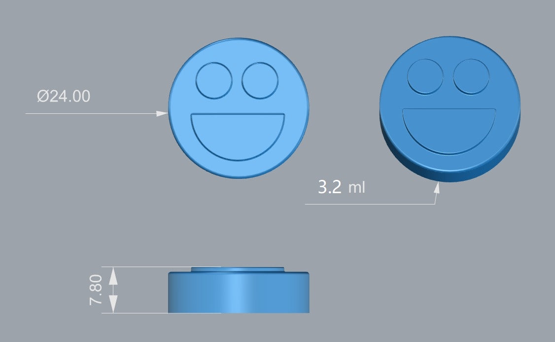 3.2mL Smiley Face Gummy Mold 192 Cavities Gummy Molds